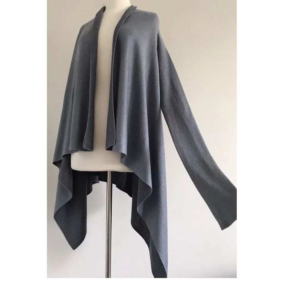 LULULEMON OPEN FRONT LONG SLEEVE KNIT ASYMMETRICAL HEM SWEATER SIZE‎ M/L Gray Size M - Image 2