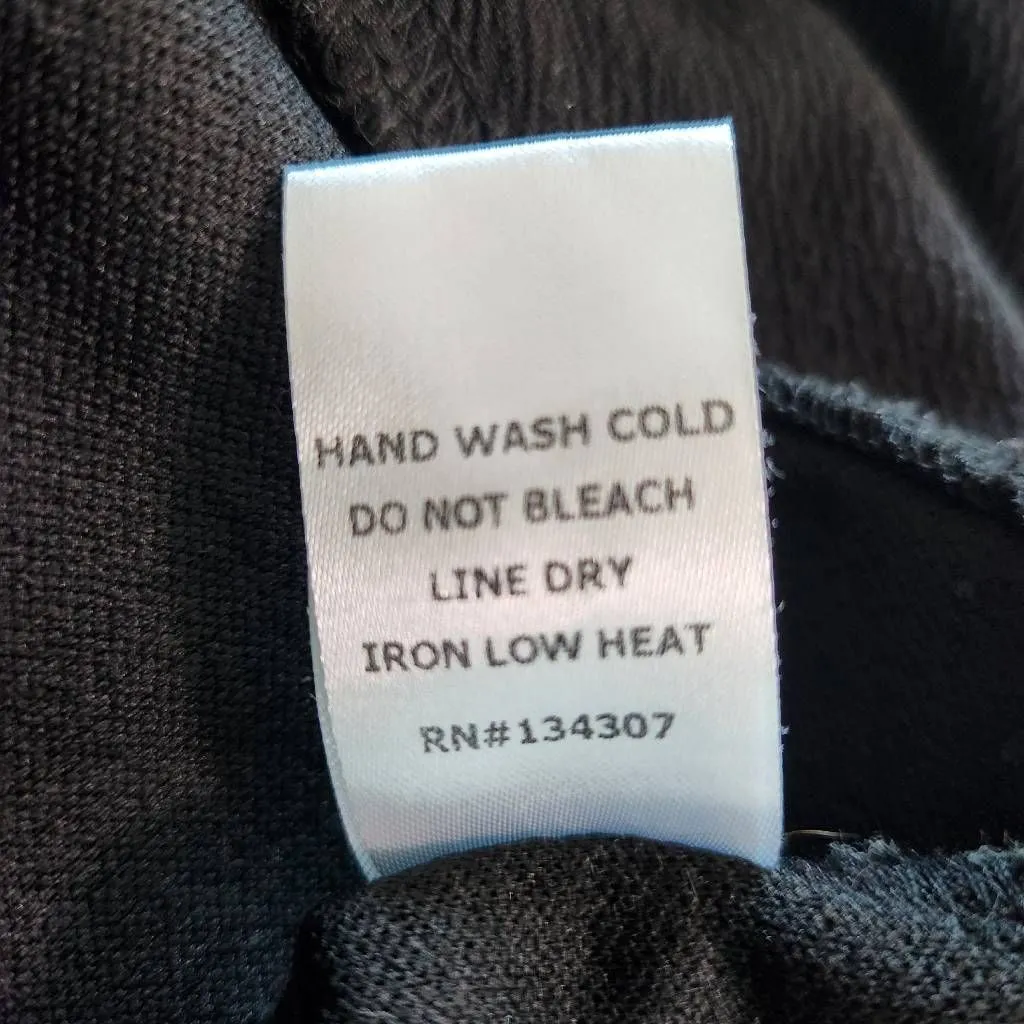 Yakira Bella Black Dress with Puffy Sleeves Size Medium Black Knee - Image 9