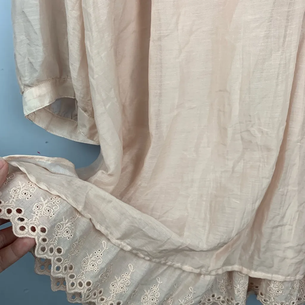 Soft Surroundings size 1x pink Blush Tunic Lace Hem lightweight casual silk cott - Image 8