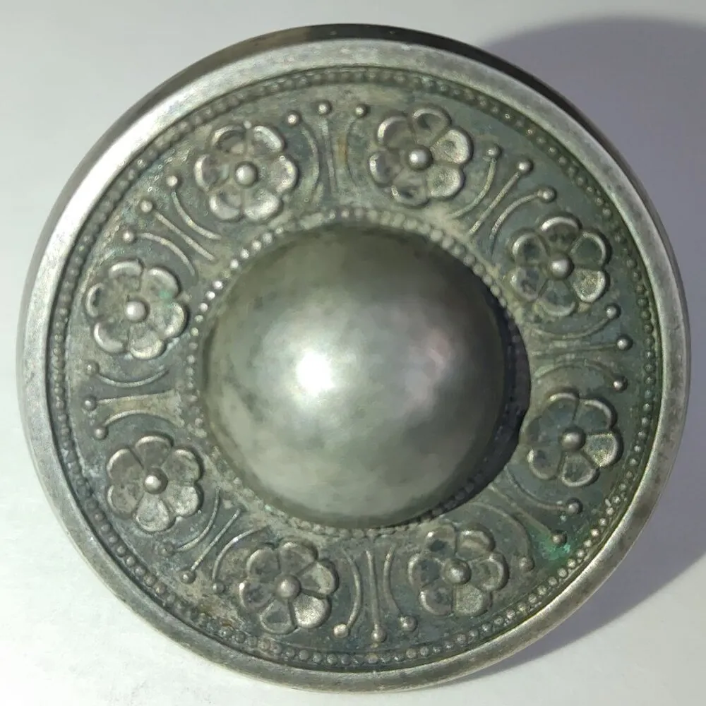 Antique Silver Sentiment Pin Mourning Brooch Victorian Era Forget Me Knots - Image 2