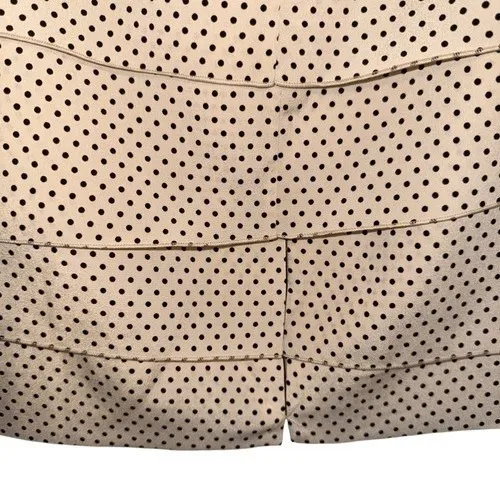 WHITE HOUSE BLACK MARKET Light Tan With Black Polka Dot Tiered Skirt NWOT Size 2 - Image 4