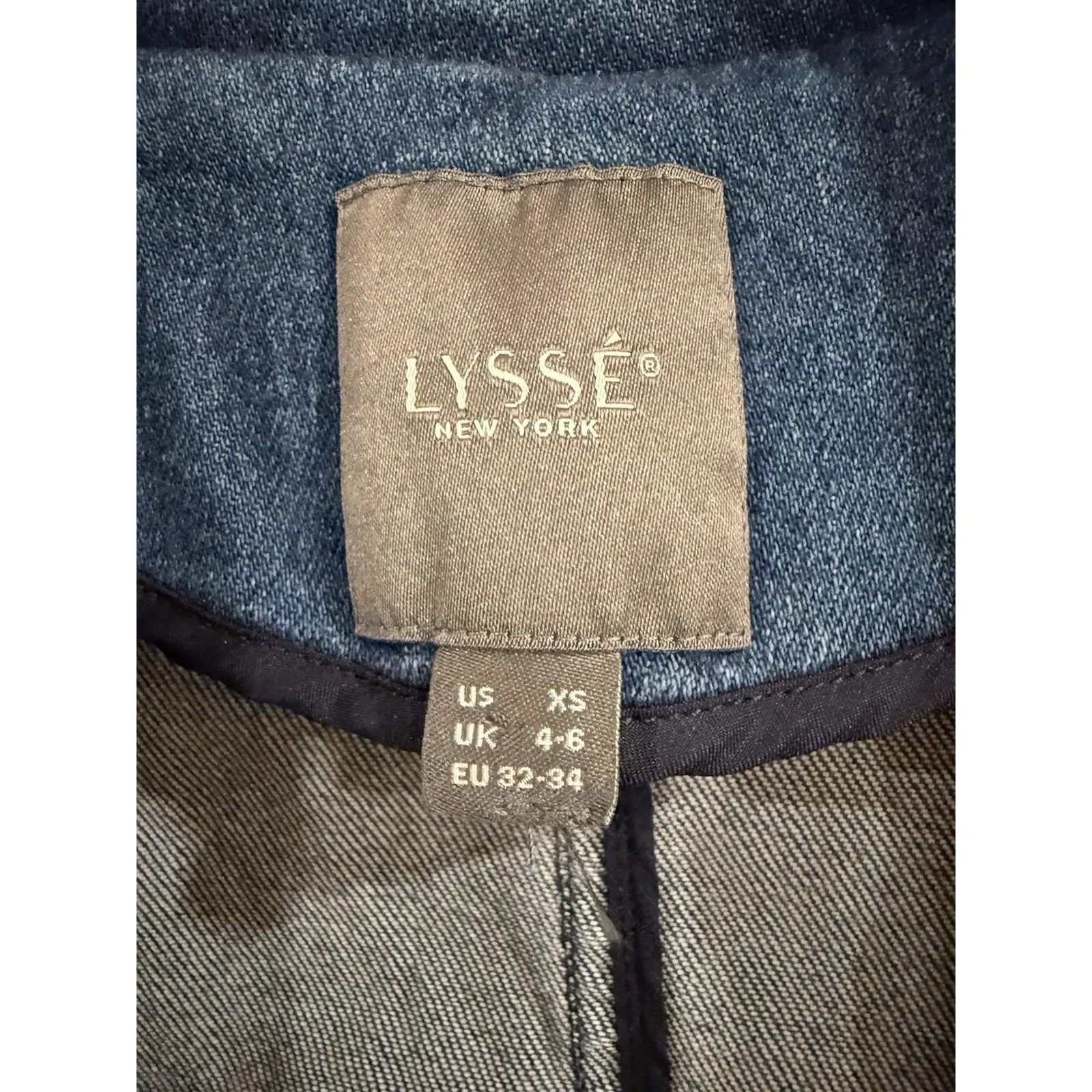 Lysse Jeanne Cropped Blue Denim Jacket Size XS Boho Classic Edgy Scandi Girl - Image 5