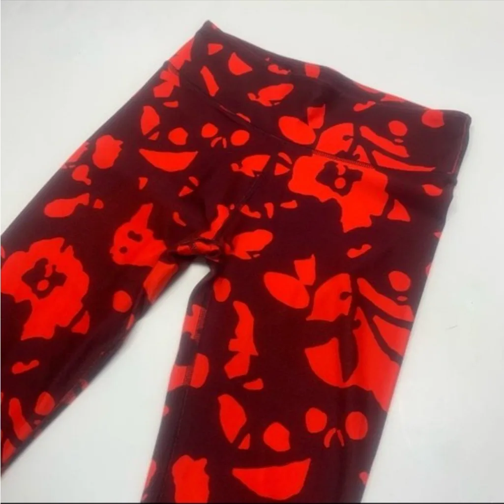 Fabletics High Rise Define Compression Abstract Camo Red Leggings - Image 3