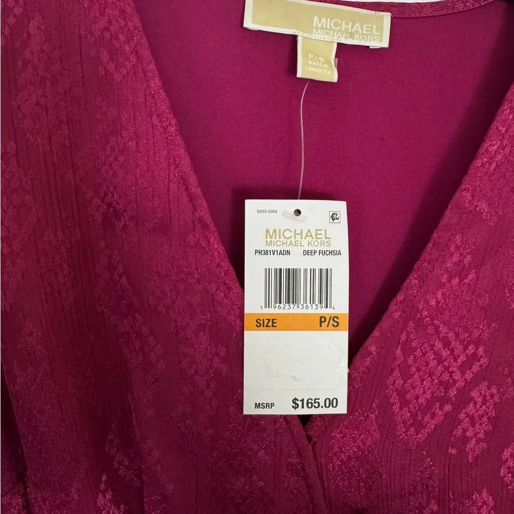 MICHAEL Michael Kors Pink Wrap Sundress with‎ Long Bishop Sleeves​ Size undefined - Image 2