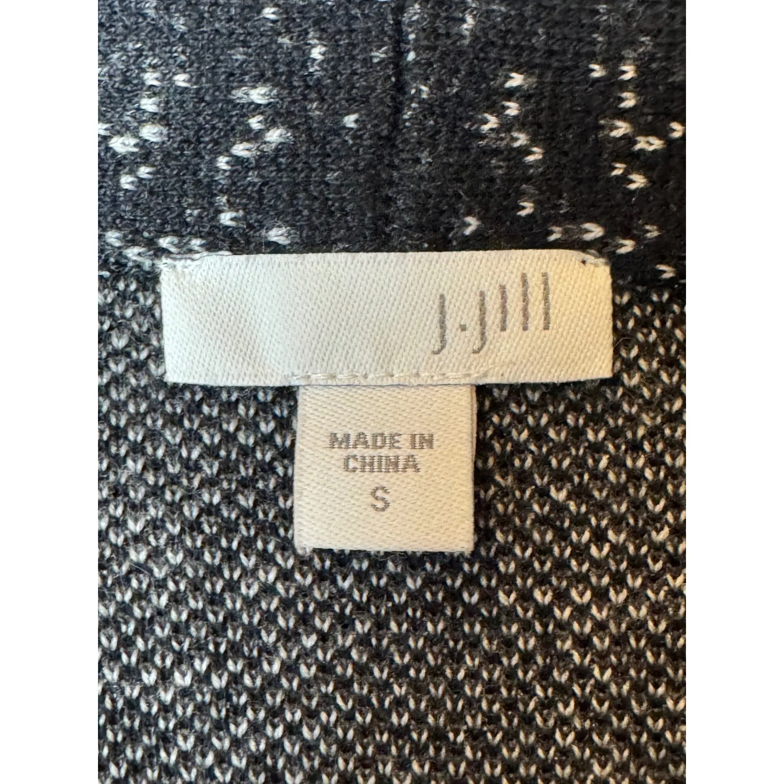 J Jill Sweater Women Small Black Speckle Knit Hudson Long Blazer Cardigan Preppy - Image 8