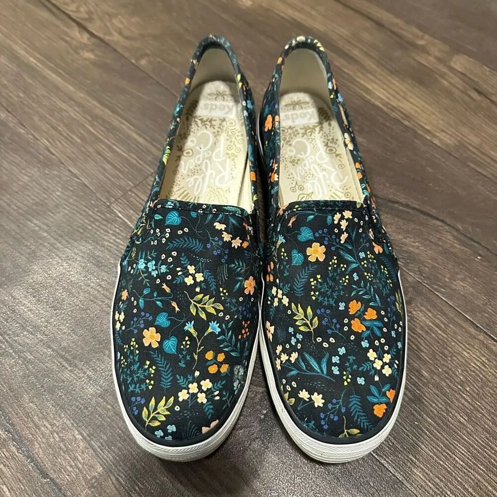 Keds x Ruffle Paper black floral classic basic low top 9.5 sneakers - Image 2
