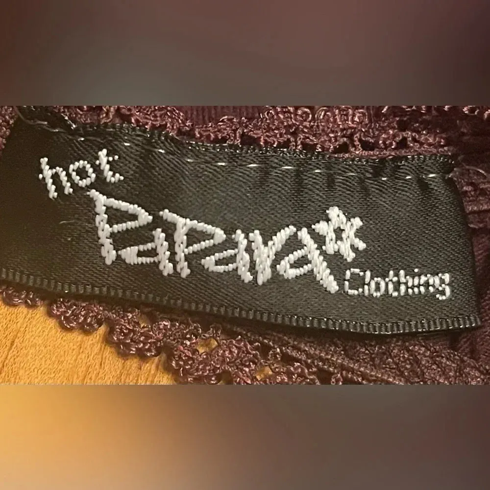 Hot Papaya clothing chocolate brown tiered skirt, size Large Made in USA - Image 4