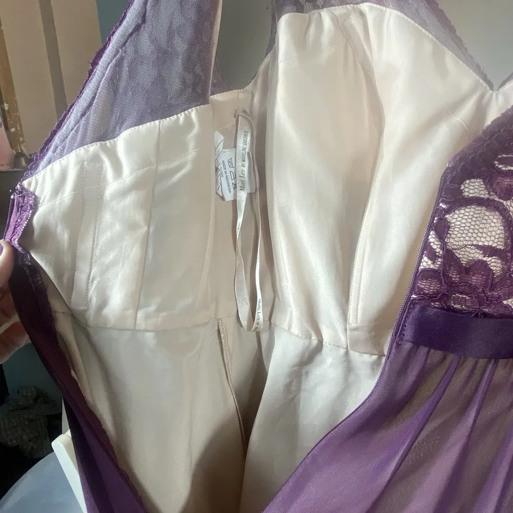 Mori Lee Women's Dress 12 Gown Formal Wedding Long Maxi Lace Chiffon Deep Purple - Image 12