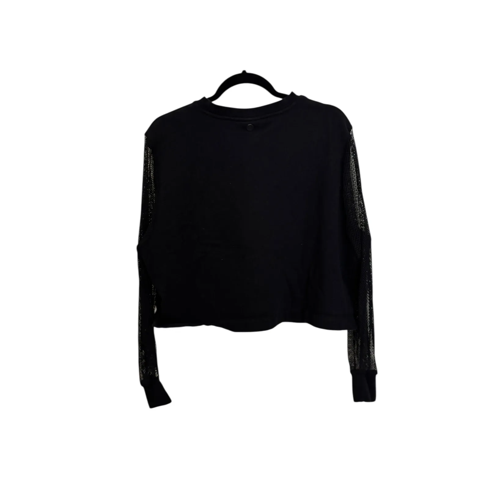Hunter for Target Sweatshirt Womens Large Black Cropped Mesh Sleeve Pullover - Image 2