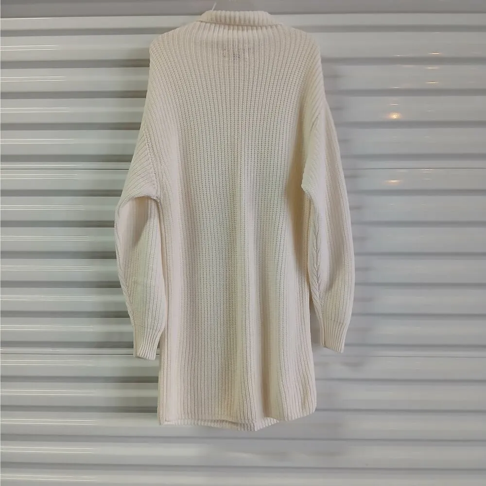 Aritzia Wilfred Montpellier Merino Wool Sweater Dress Women's Small Beige - Image 8
