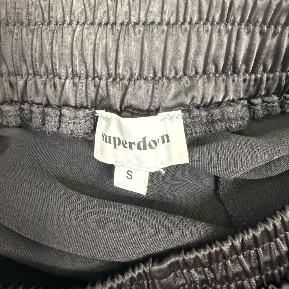 Superdown Satin Cargo Joggers Size Small | Black | EUC | Sold at Revolve - Image 7