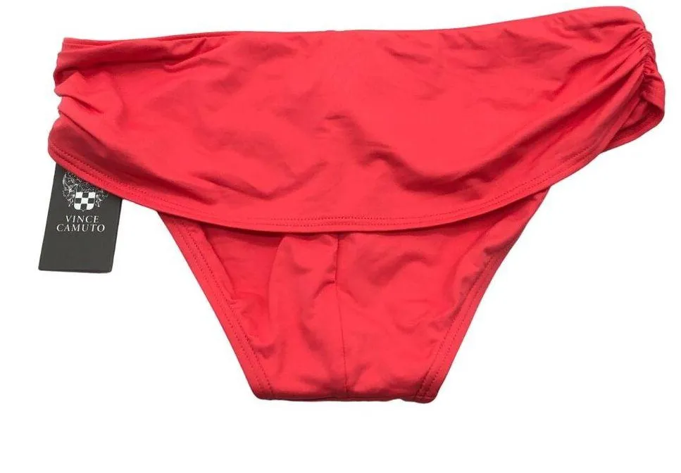 Vince Camuto Draped High Waist Bikini Bottom Watermelon Pink XS - Image 4
