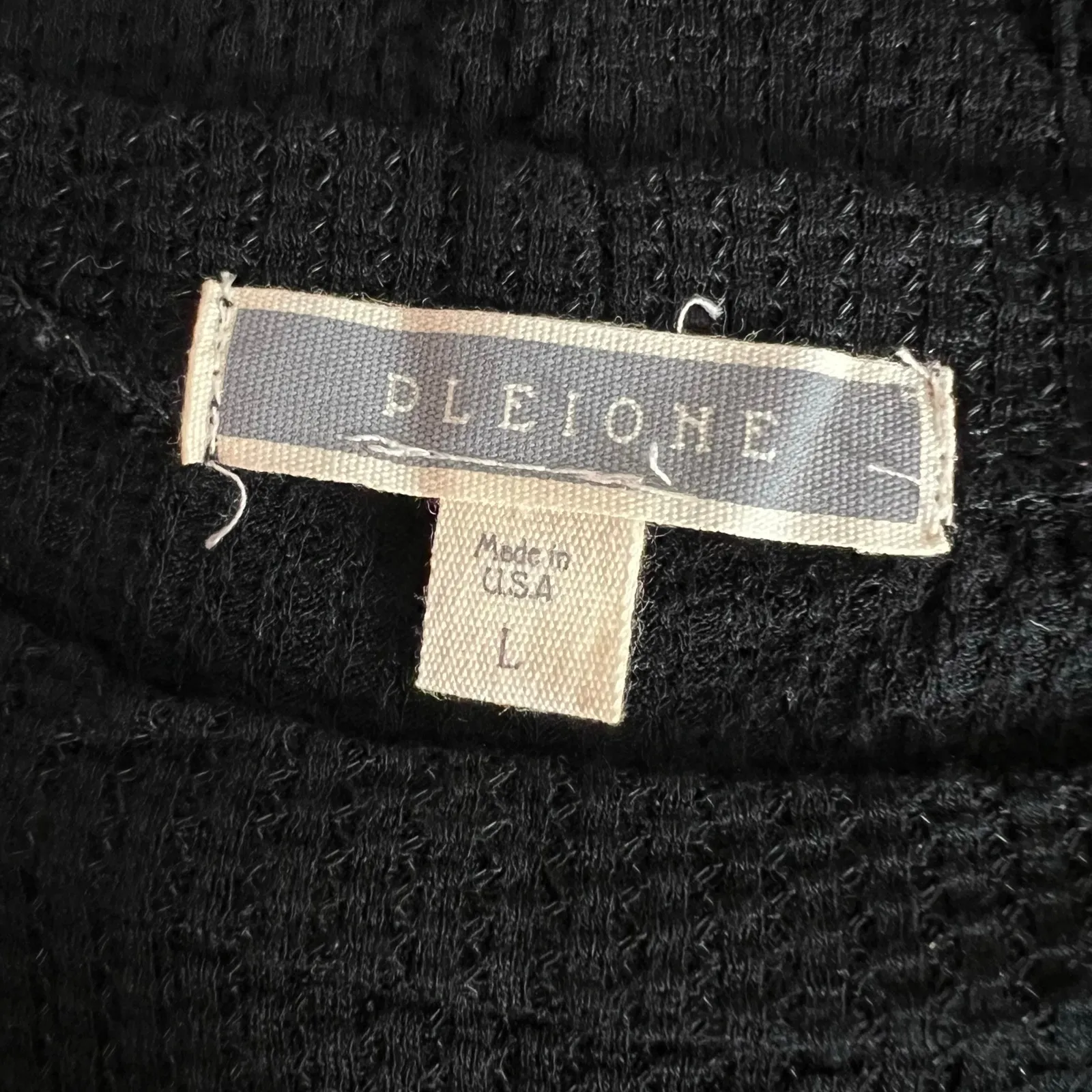 Pleione Womens Sweater Shirt Top Knit with Sheer Long Sleeves Black Large - Image 6