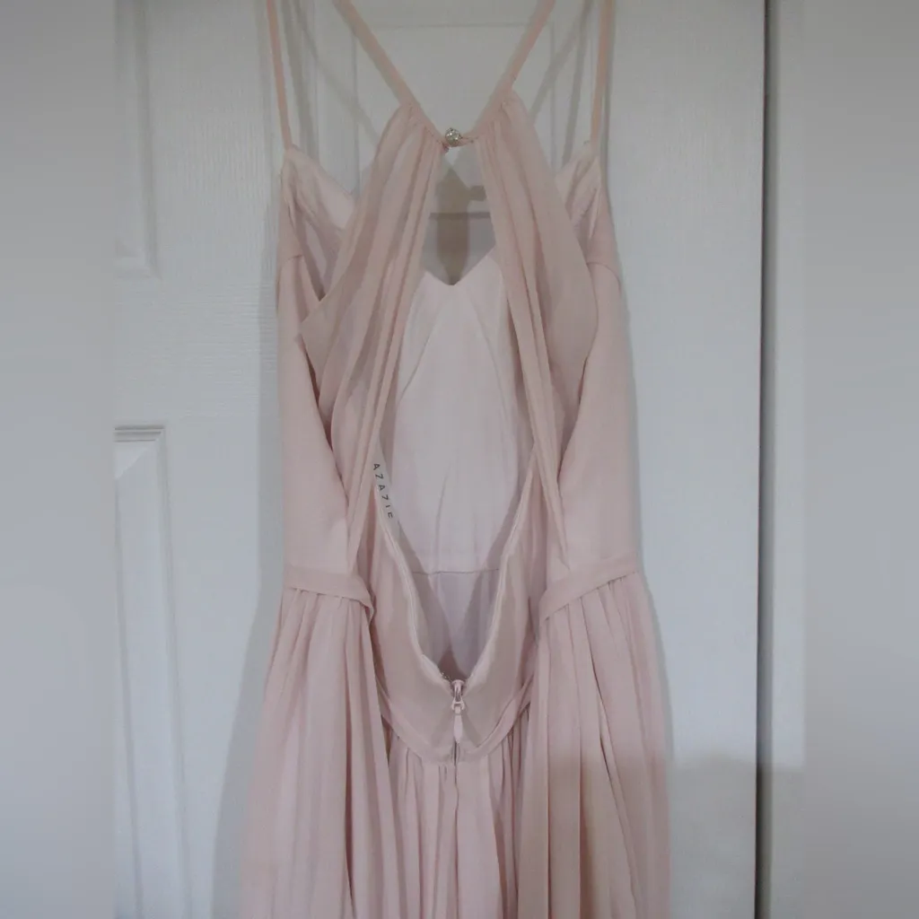 Azazie Strapless Blush Gown - Image 4