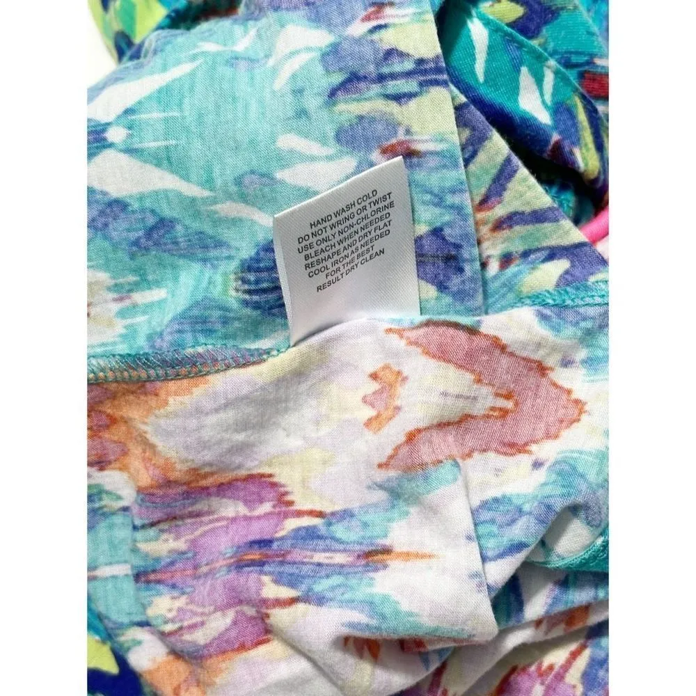 Pink Republic Womens Geometric‎ Racerback Top Sleeveless Blue Pink Size Medium - Image 9