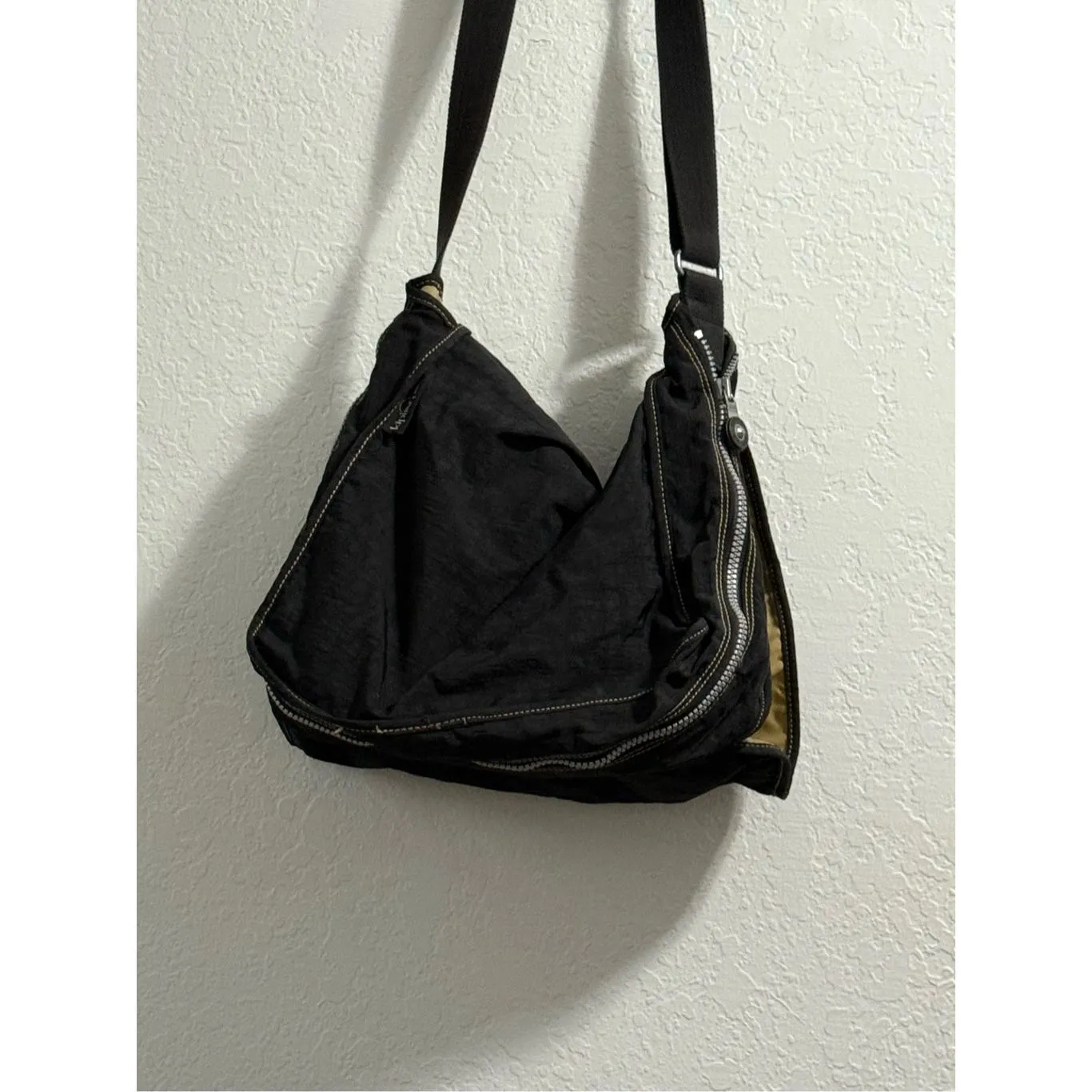 KIPLING Black WOMENS  MEDIUM SHOULDER BAG PURSE SATCHEL Travel 17x12 - Image 3