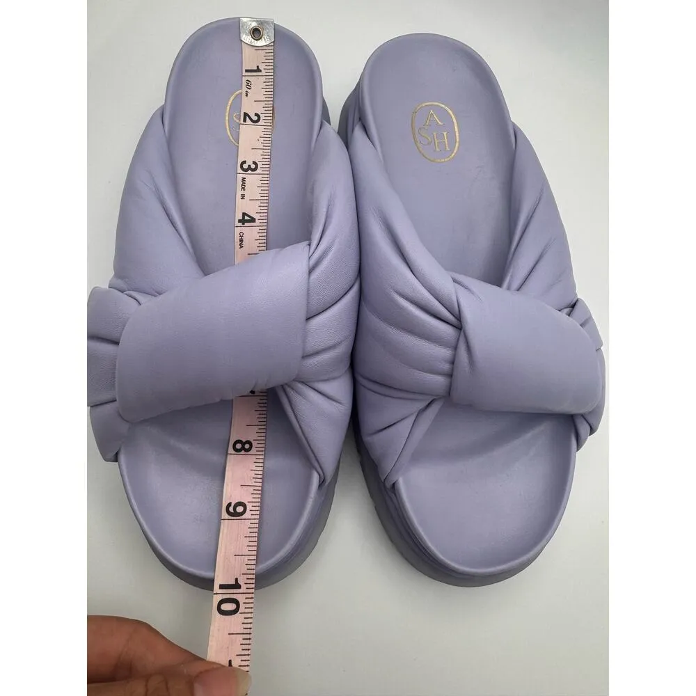 ASH Blue periwinkle Shilo Leather Slide Sandals size 37/ US 7 - Image 6