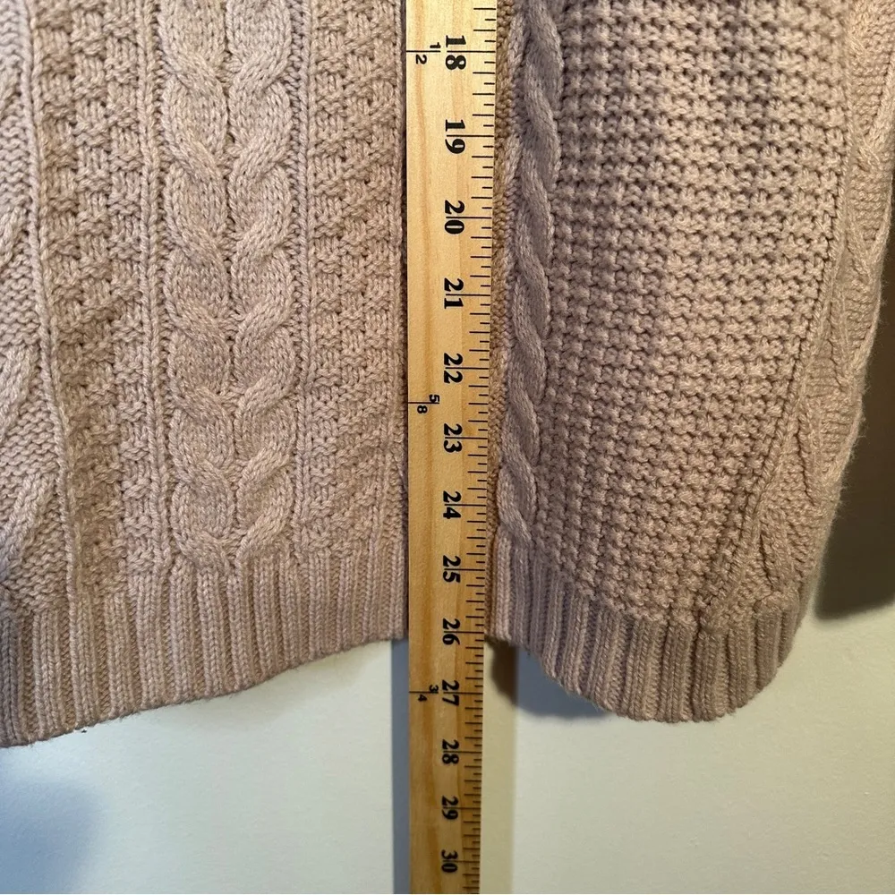 Natural Cable Knit Pullover Sweater Womans Small Beige - Image 8