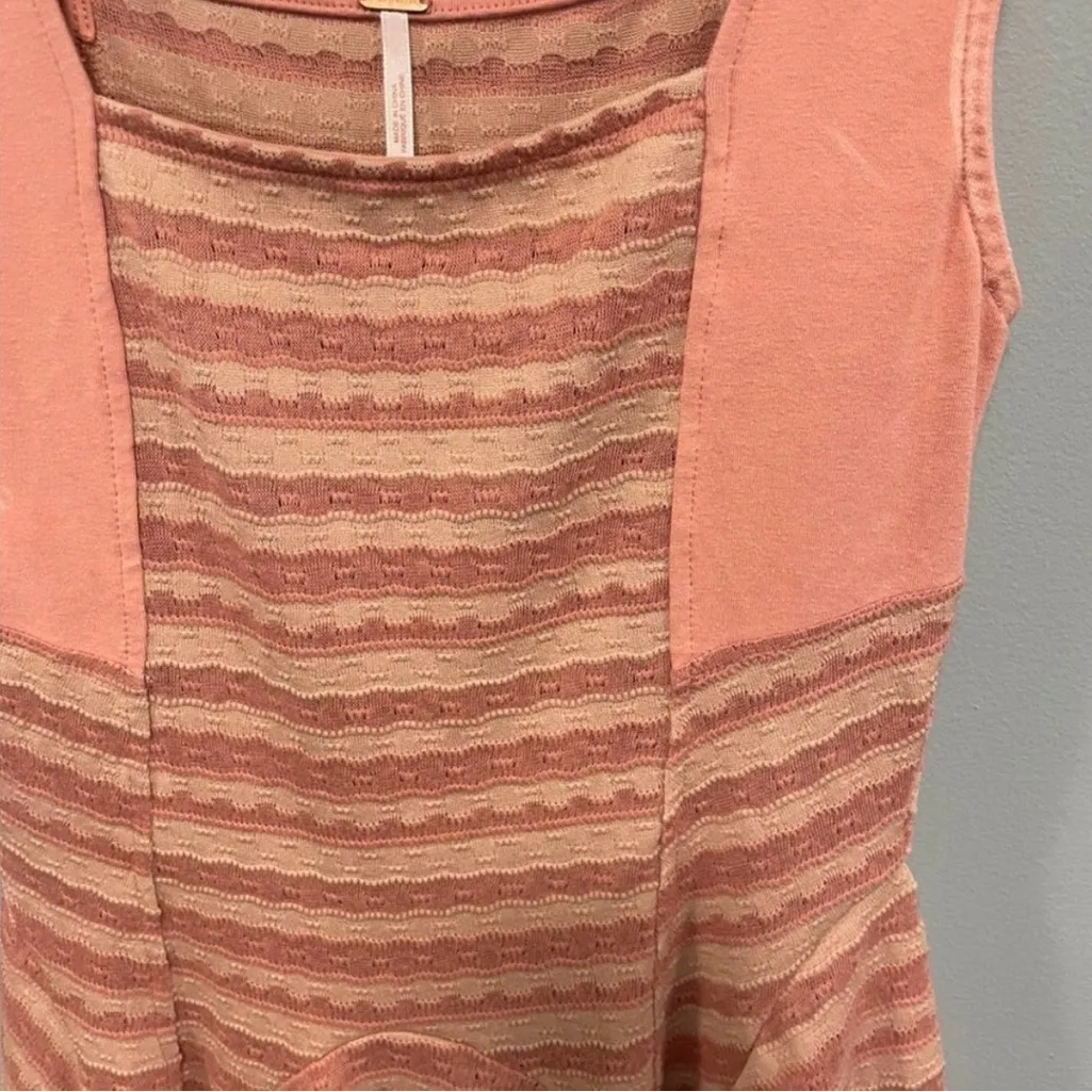 Free People Coral Striped Peplum Tank Top Size XS! - Image 6