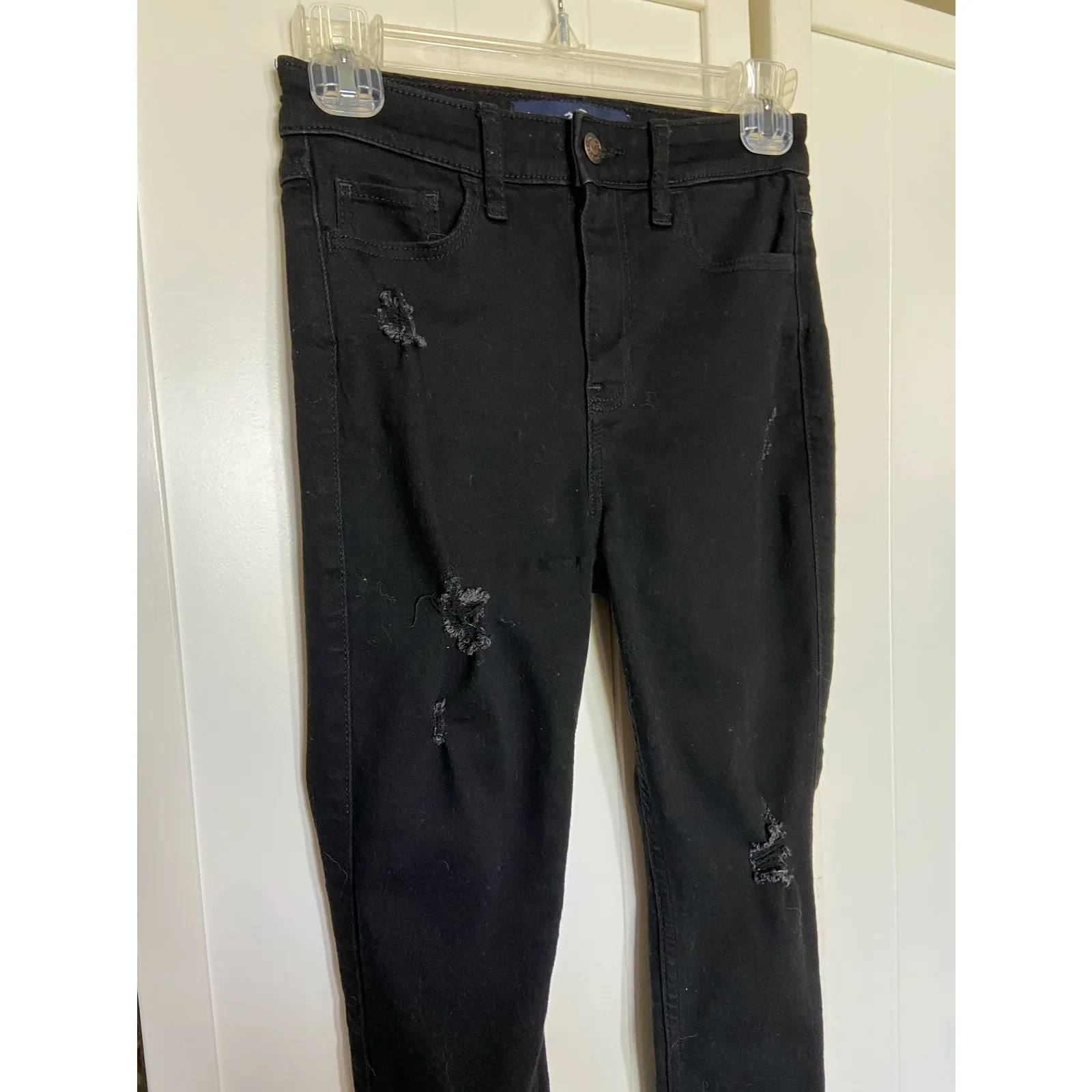 Hollister Womens Black Jeans Sz‎ 0 Long High Rise Super Skinny Distressed Ripped - Image 9