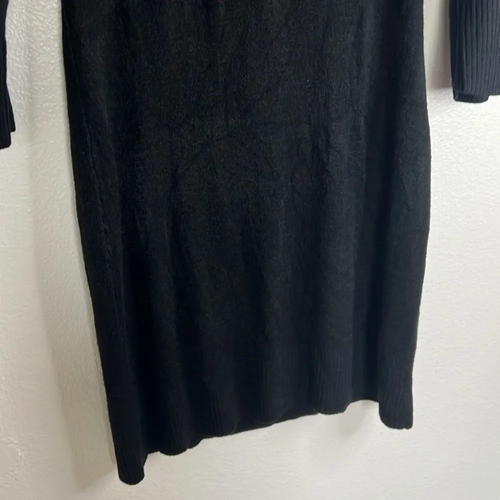 EUC Connected Apparel Black Cowl Neck Long Sleeve Sweater Dress sz M - Image 3