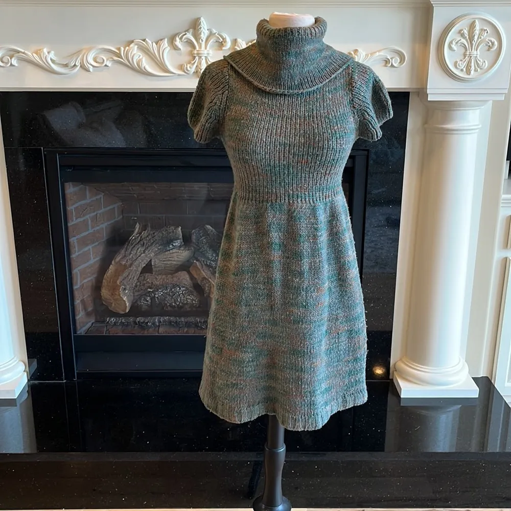 Dress Winter Cowl Neck Acrylic Womens Medium Comfy Crochet Knit - Image 2