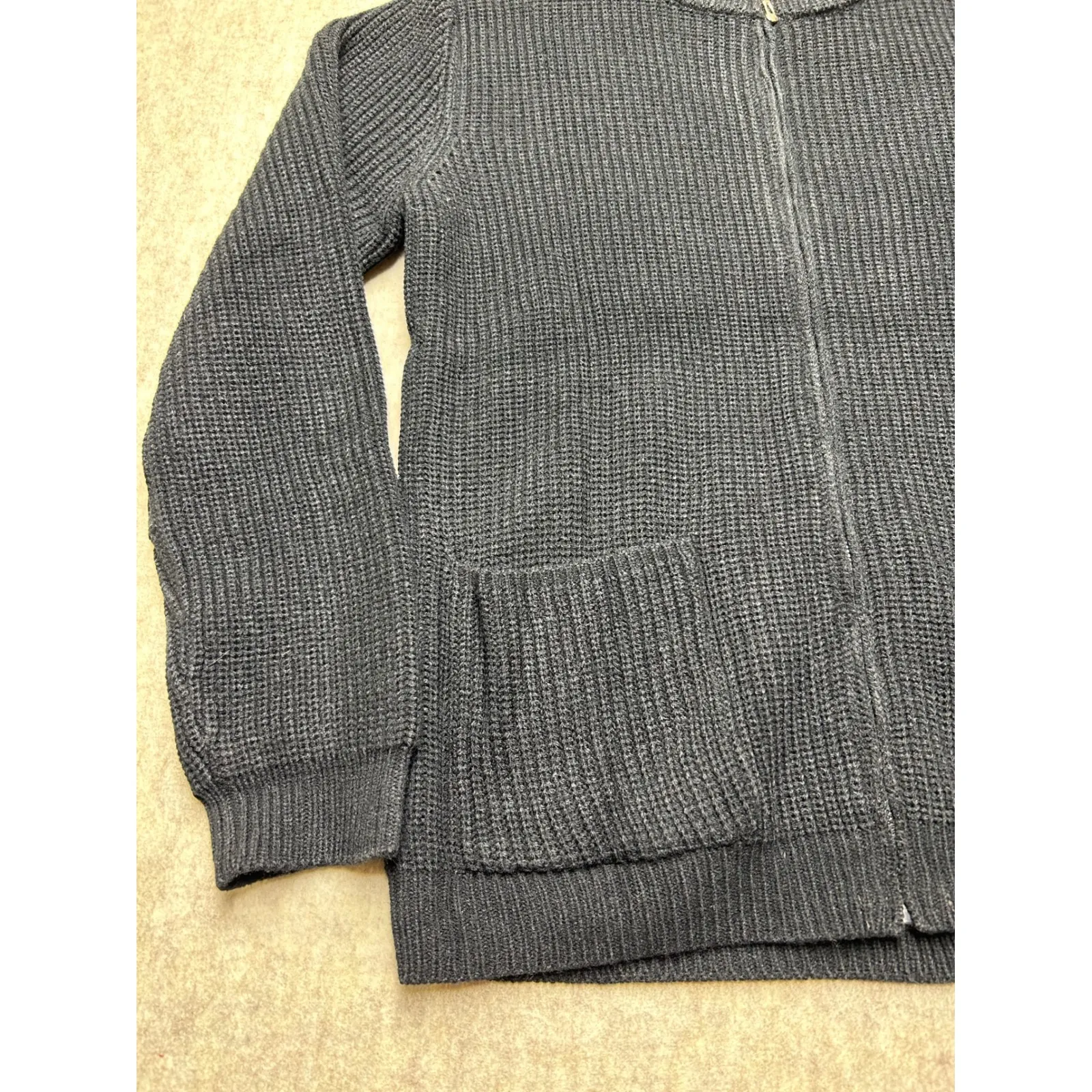 NWOT Womens Black Knit Cardigan Full Zip Long Sleeve Pockets Casual Relaxed‎ XXL - Image 2