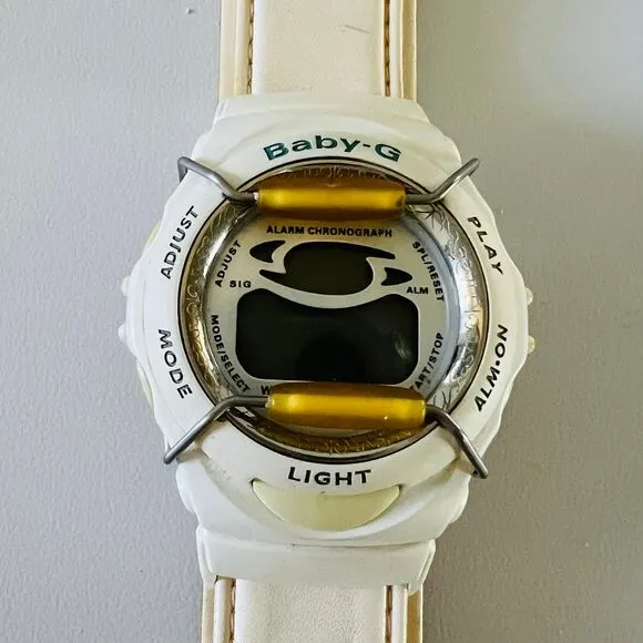 CASIO Baby-G White Replaceable Leather Strap Watch BGM-101 - Image 2