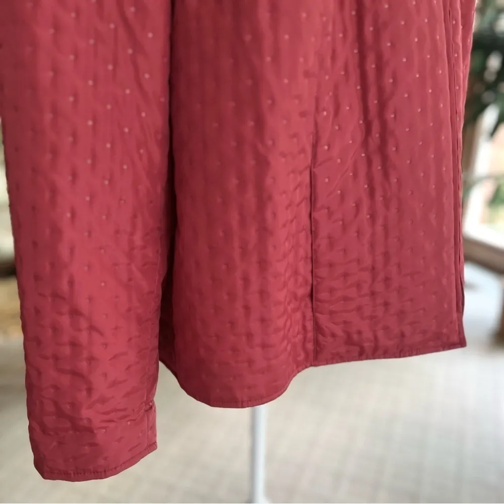 Talbots  Brick Red Textured Polka Dot Lightweight Jacket 18P - Image 13