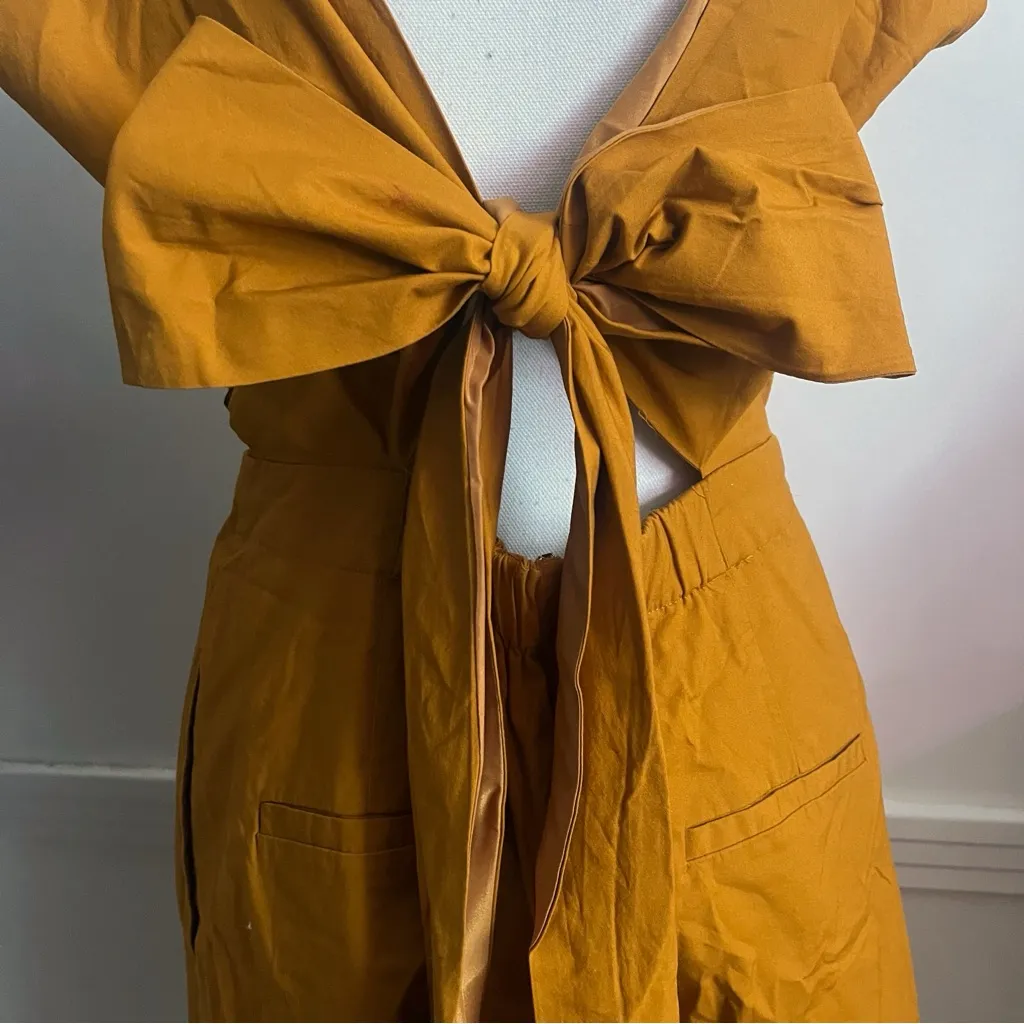 J. Crew • Mustard Yellow Wrap Tie Jumpsuit - Image 8