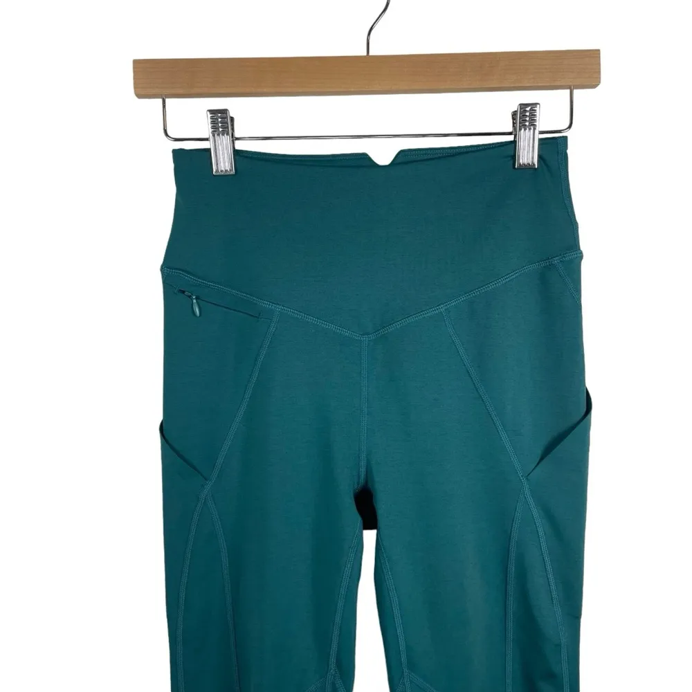 NWOT Free People Movement High Rise Zip Pocket Leggings in Teal Size S Blue - Image 3