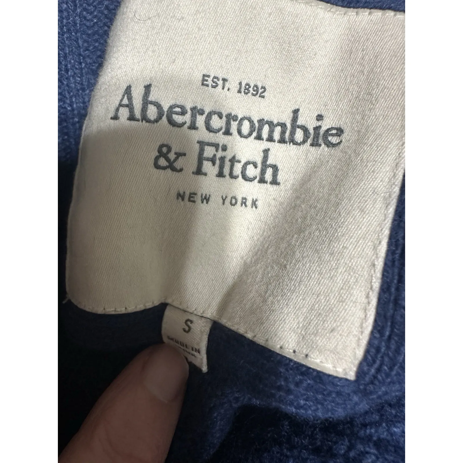 Abercrombie & Fitch Cable Knit Cardigan Moose Logo Y2K Vintage Wool Blend Size S - Image 7