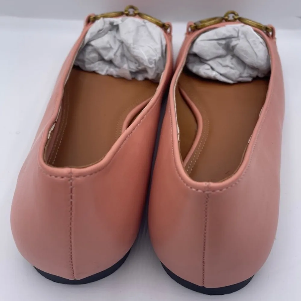 Asos Design slim square toe pink ballet flat shoes women’s Size 8 - Image 10