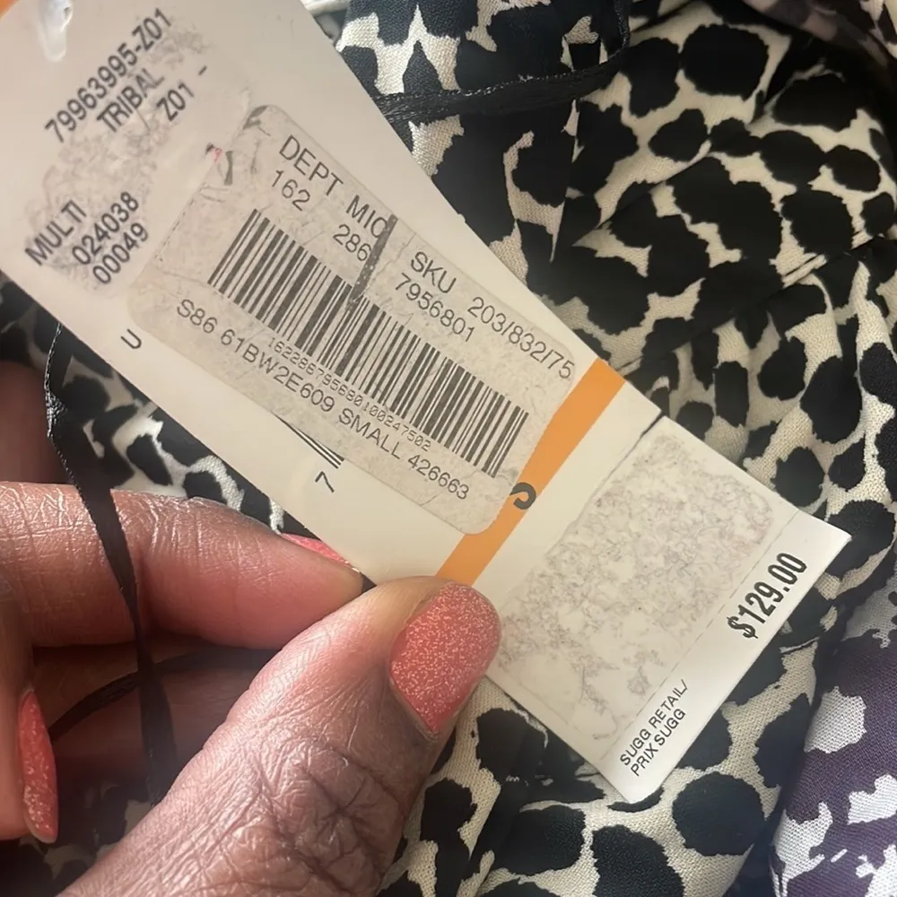 Nine West dress Animal Print Sleeveless Tribal MIDI dress - Image 2