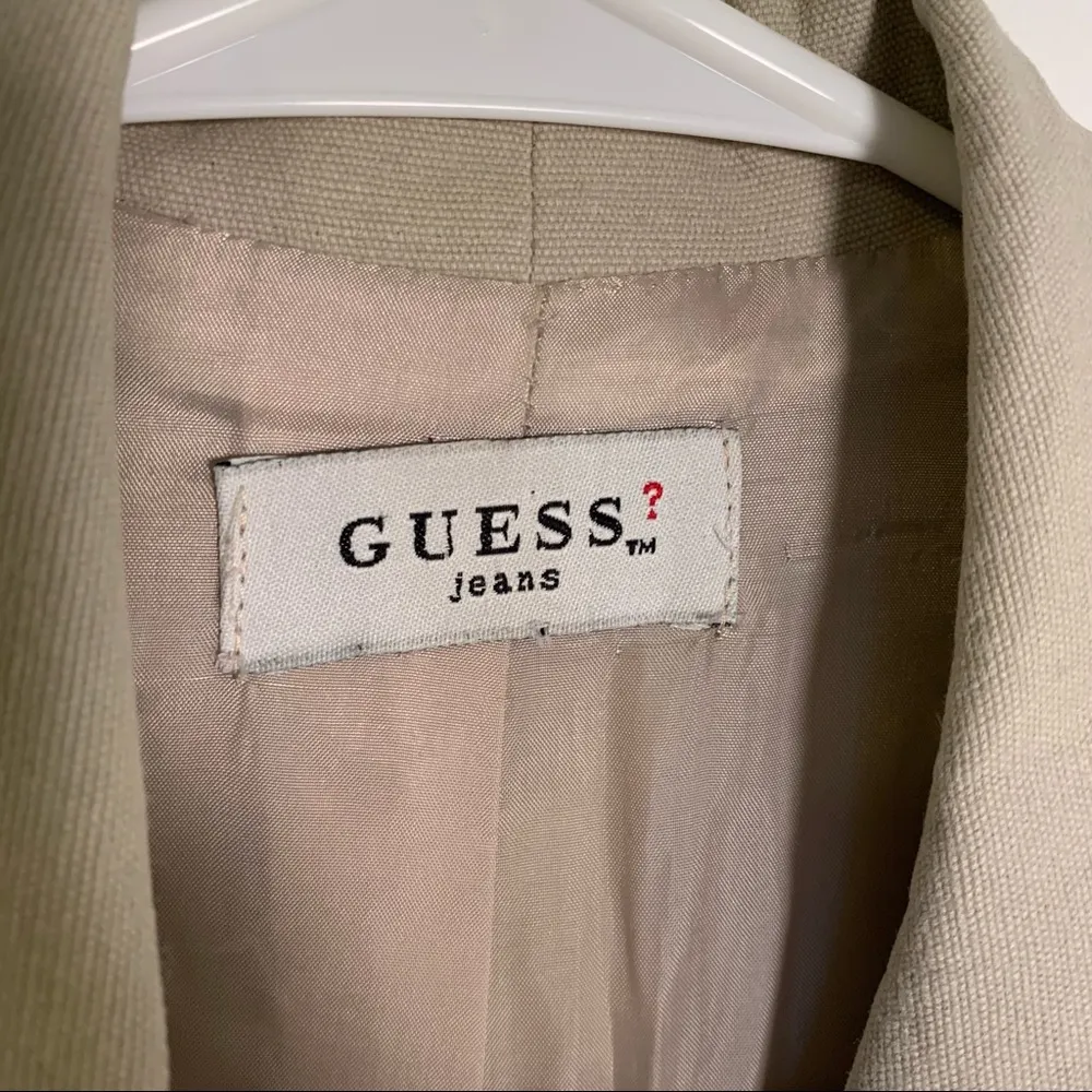 Vintage Guess Jeans 2 Button Blazer Beige - Image 7