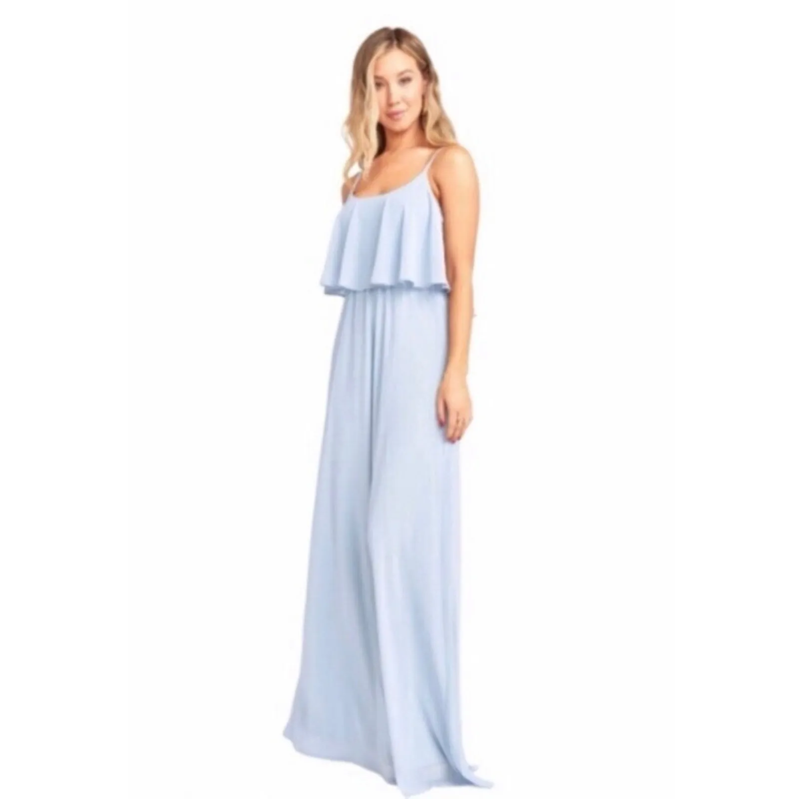 NWT Show Me Your Mumu Caitlin ruffle maxi dress in steel blue SMALL - Image 4