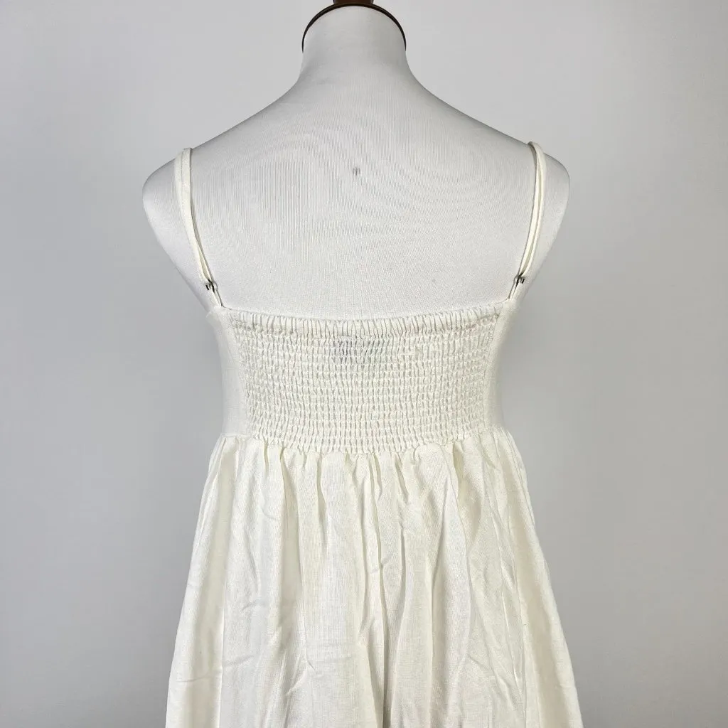 NWOT Farm Rio Linen Blend White Sleeveless Maxi Dress Size M - Image 6