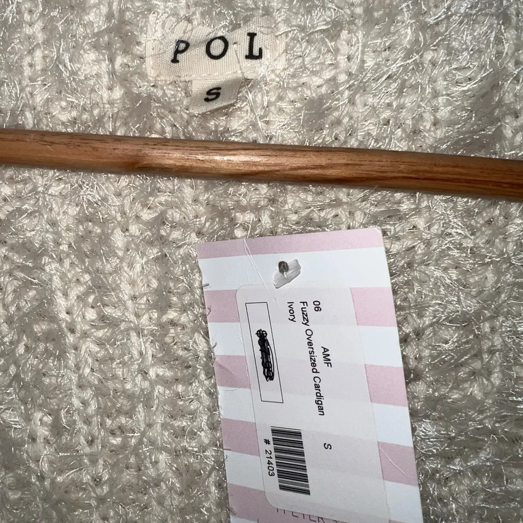 POL Cream Ribbed Knit Cardigan Sweater‎ - Image 3