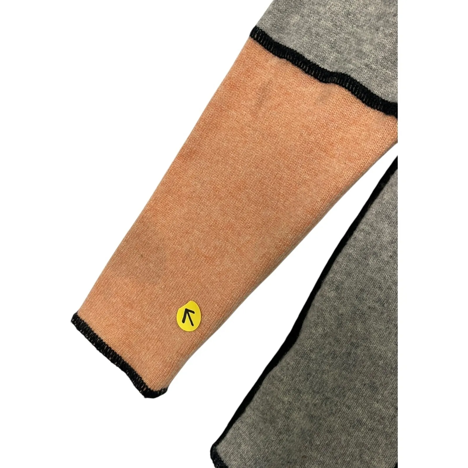 Cashmere Cardigan Sweater Womens Small Gray Colorblock Retro Vintage Inspired - Image 7