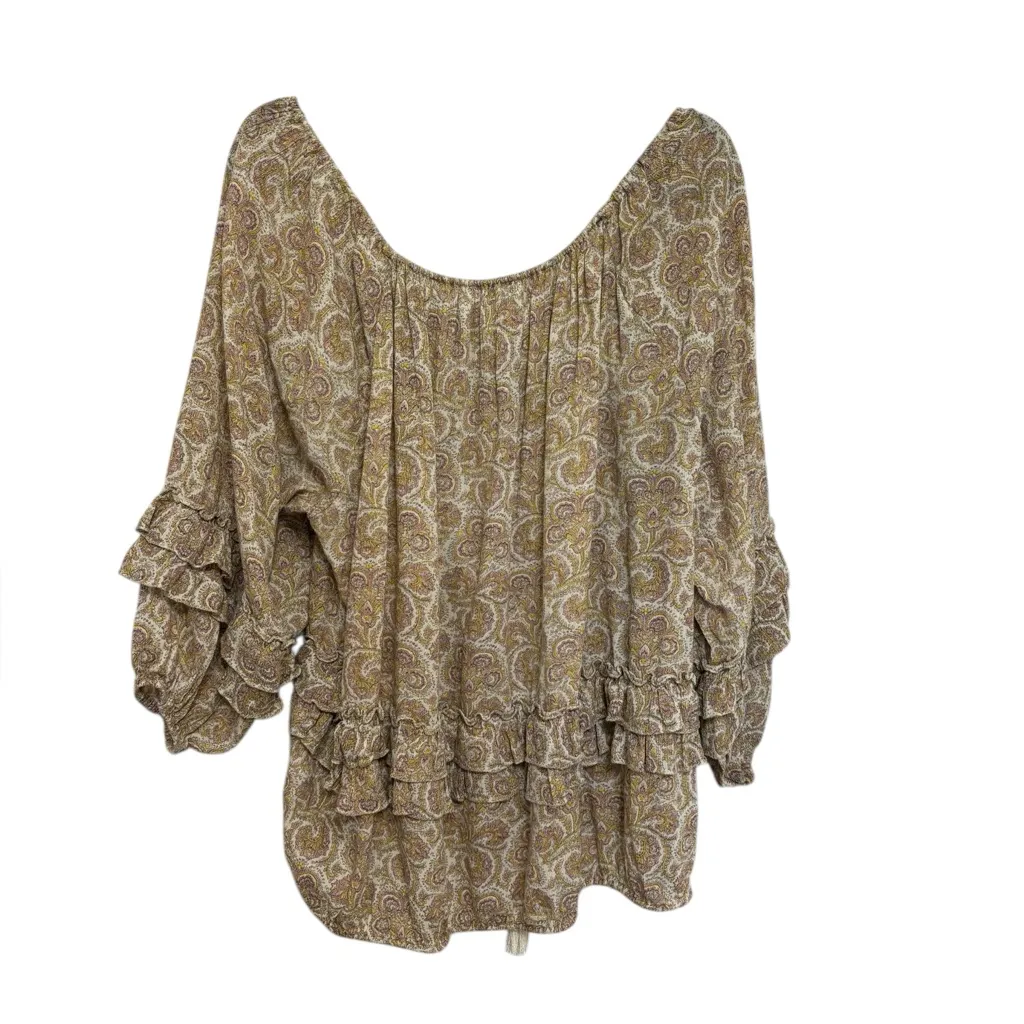 Denim & Supply Ralph Lauren Paisley Boho Tassel Tie Blouse - Size L - Image 3