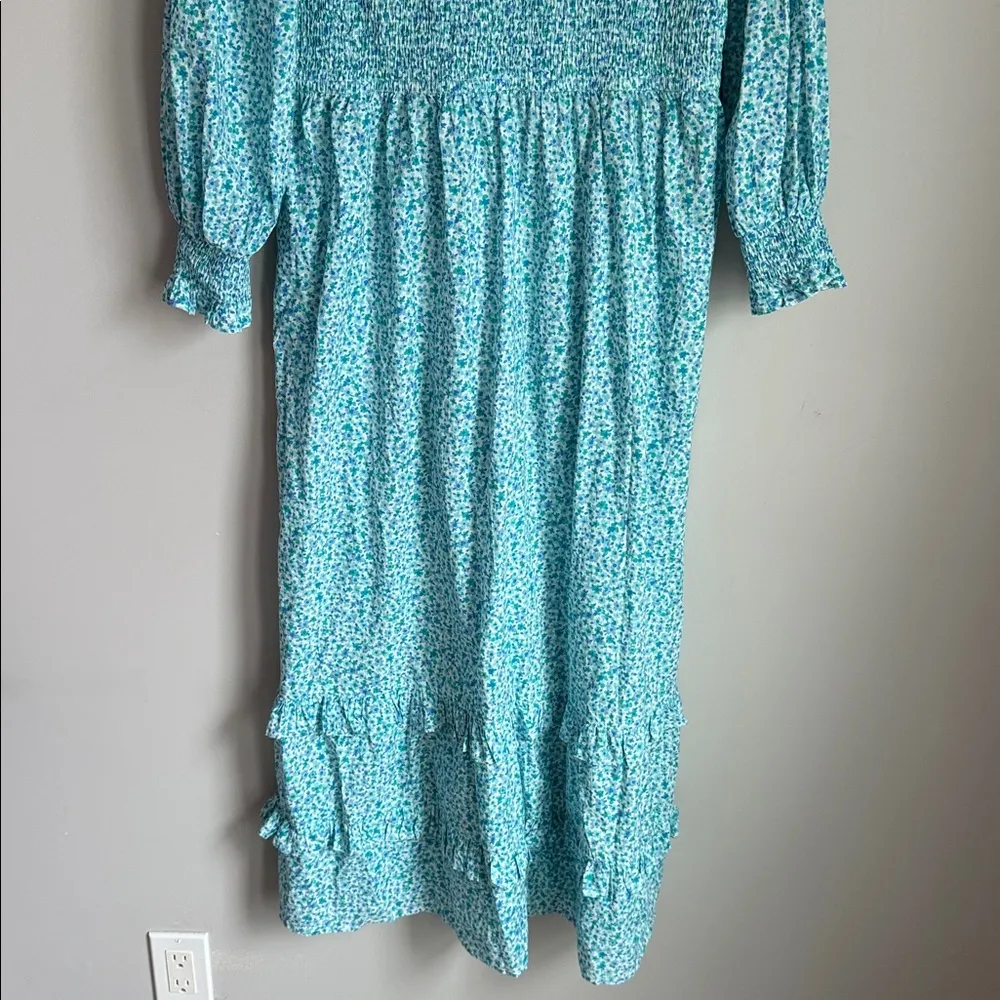 Tuckernuck Pink City Prints Ocean Ditsy Isabel V Neck Dress Large - Image 12