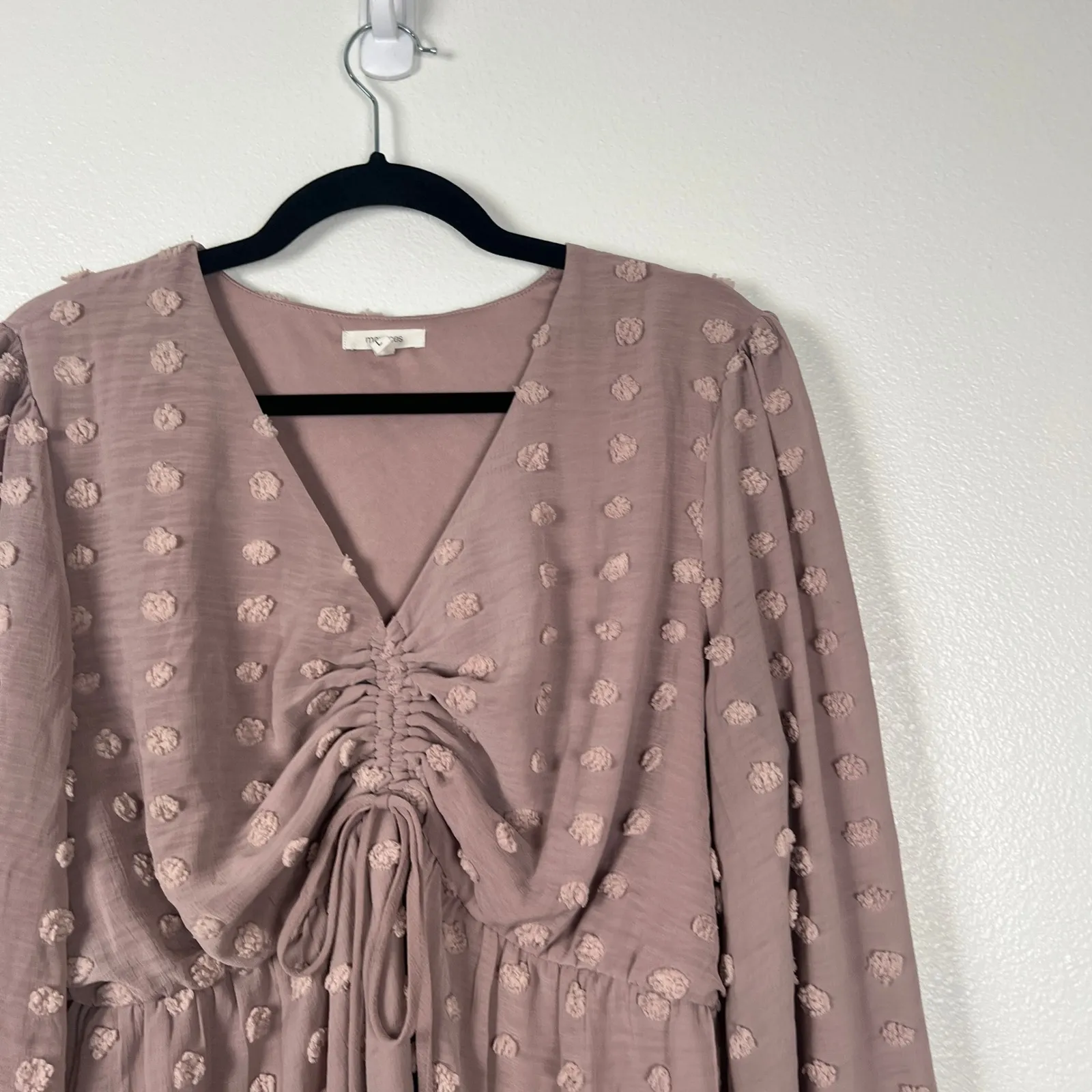 Maurices Women's Swiss Dot Blouse‎ Mauve Sz L - Image 3