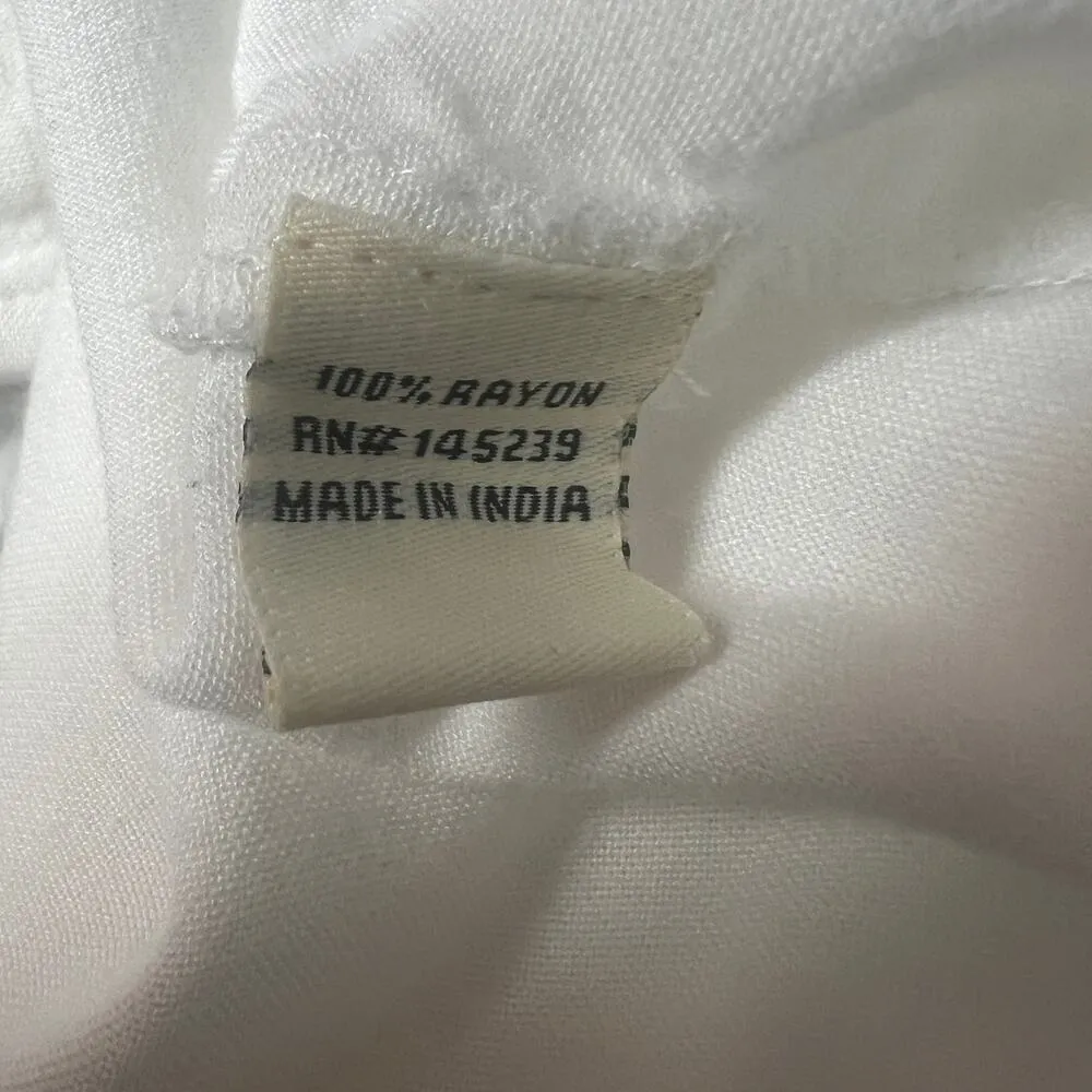 Sim & Sam White Button Front Short Sleeve Women's Shirt Size Medium Capsule - Image 7