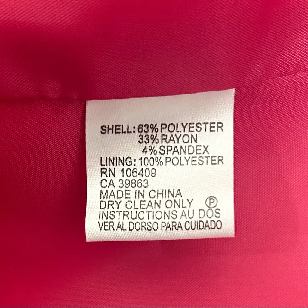 Tahari Arthur S Levine Pink Black Button Collared 3/4 Cuffed Sleeve Short Jacket - Image 9