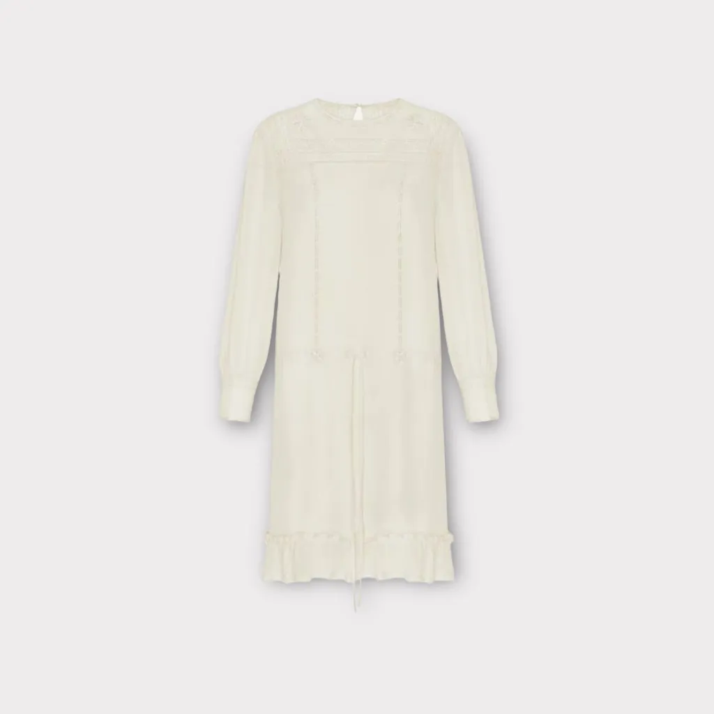 Anine Bing Bella Dress - Off-White. /
Cream 100% Silk Size S/P‎ - Image 4