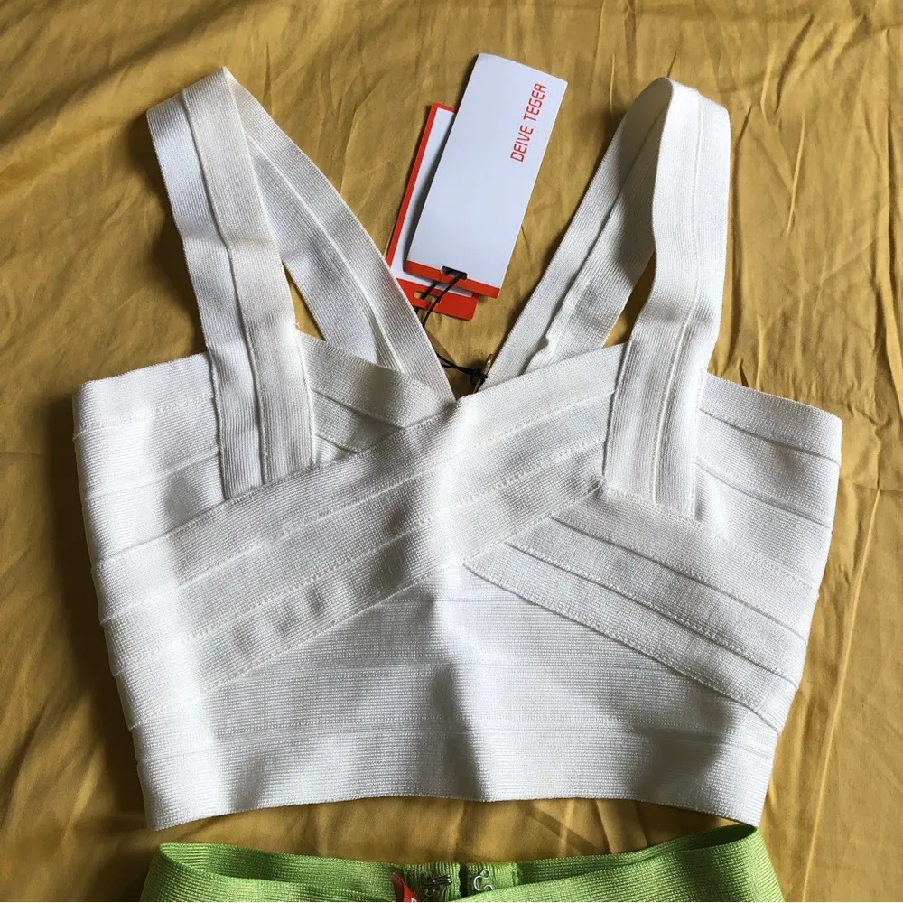 NWOT Bandage Top and Skirt Set Bandage Dress White - Image 5