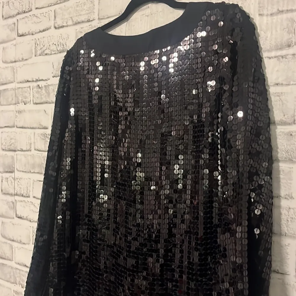 Michael Kors Black Sequins Long Sleeve Shirt | Size: Medium - Image 6