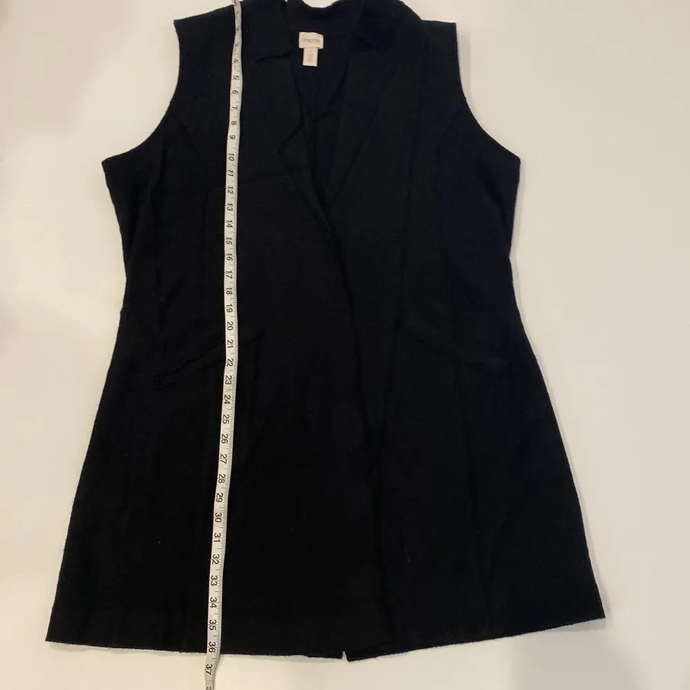 Chico’s Black Wool Women’s Vest Snap Closure EUC Sz 16 Minimal Contemporary - Image 22
