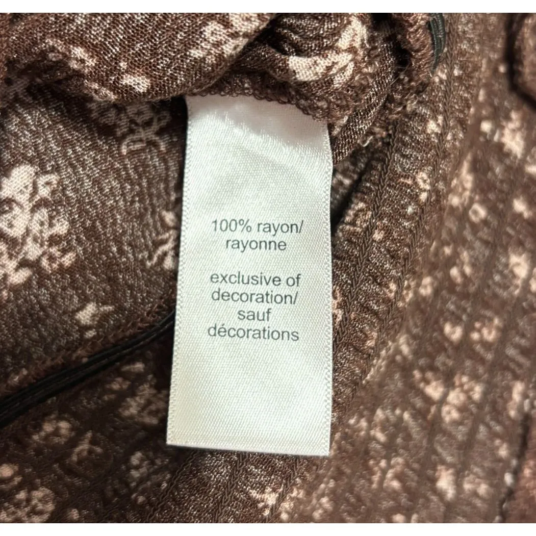 Maurices Floral Smocked Bottom Top Womens Plus Sz XXL Brown Boho Cottage Retro - Image 7