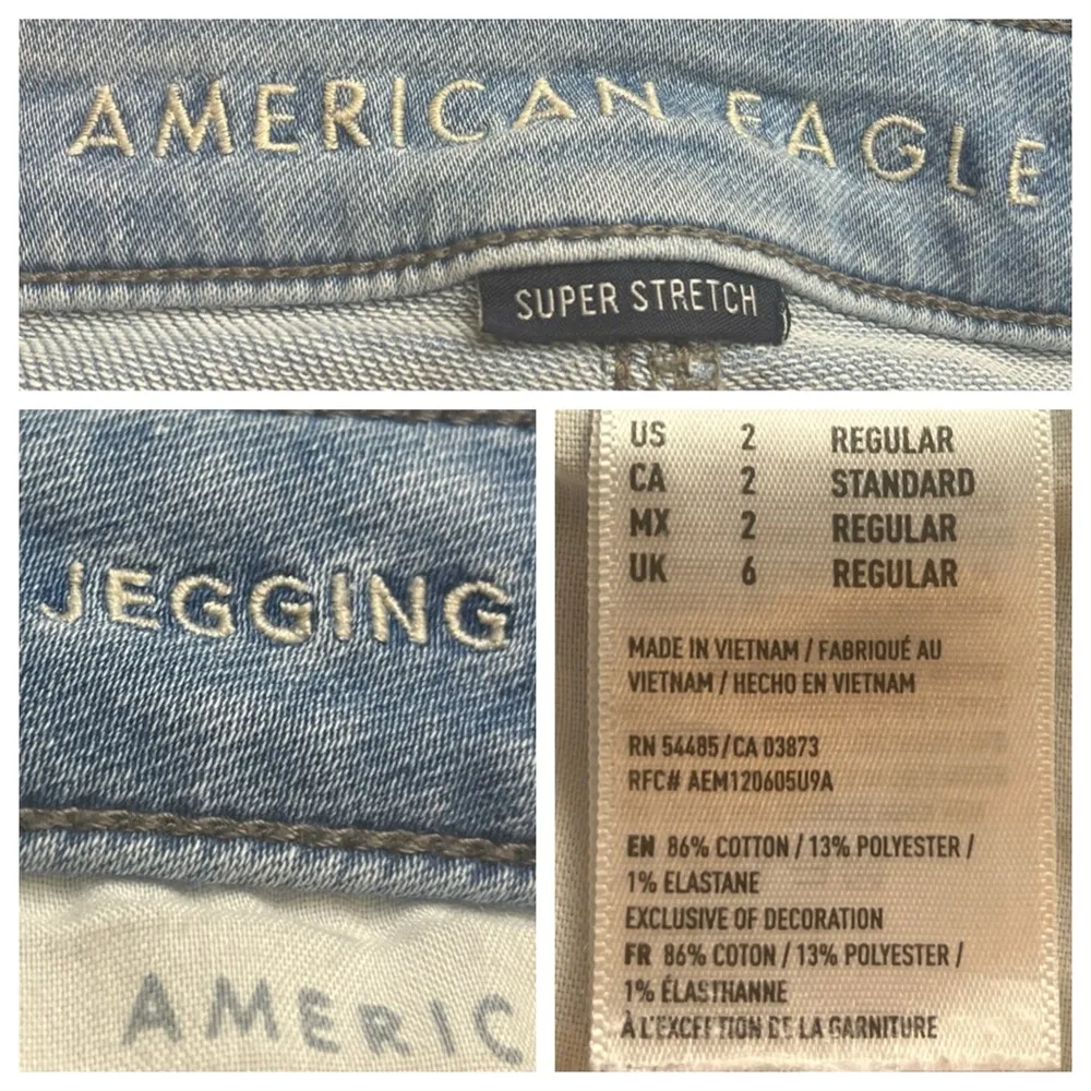 American Eagle Jegging Jeans Skinny Mid Rise Ankle Light Wash Women’s Size 2 - Image 5